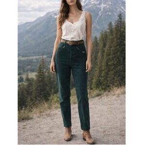 Vintage Rough Rider Sz 15/16 Green 100% Cotton High Waisted Mom Western Jeans